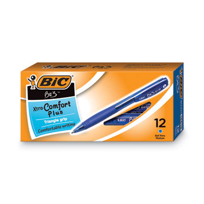 BIC CORP. BU3 Ballpoint Pen, Retractable, Bold 1 mm, Blue Ink, Translucent Blue/Blue Barrel, Dozen