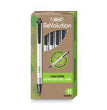 BIC CORP. Ecolutions Clic Stic Ballpoint Pen, Retractable, Medium 1 mm, Black Ink, Translucent Frost/Black Barrel, Dozen