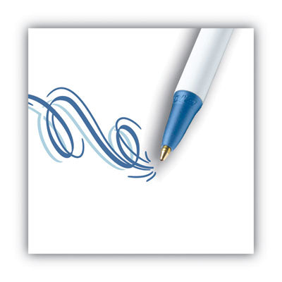 BIC CORP. Clic Stic Ballpoint Pen, Retractable, Medium 1 mm, Blue Ink, White Barrel, Dozen