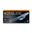 BIC CORP. GLIDE Ballpoint Pen, Retractable, Medium 1 mm, Blue Ink, Translucent Blue/Blue Barrel, Dozen