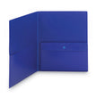 Poly Two-Pocket Folder with Security Pocket, 11 x 8 1/2, Blue, 5/Pack OrdermeInc OrdermeInc