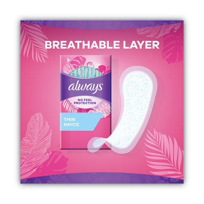 Always® Thin Daily Panty Liners, Regular, 120/Pack - OrdermeInc