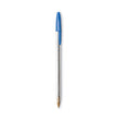 BIC CORP. Cristal Xtra Smooth Ballpoint Pen, Stick, Medium 1 mm, Blue Ink, Clear Barrel, Dozen