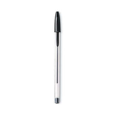 BIC CORP. Cristal Xtra Smooth Ballpoint Pen, Stick, Medium 1 mm, Black Ink, Clear Barrel, Dozen
