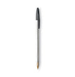 BIC CORP. Cristal Xtra Smooth Ballpoint Pen, Stick, Medium 1 mm, Black Ink, Clear Barrel, Dozen