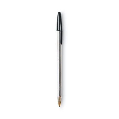 BIC CORP. Cristal Xtra Smooth Ballpoint Pen, Stick, Medium 1 mm, Black Ink, Clear Barrel, Dozen