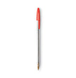 BIC CORP. Cristal Xtra Smooth Ballpoint Pen, Stick, Medium 1 mm, Red Ink, Clear Barrel, Dozen