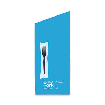 Grab’N Go Wrapped Cutlery, Forks, Black, 90/Box OrdermeInc OrdermeInc