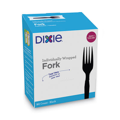 Grab’N Go Wrapped Cutlery, Forks, Black, 90/Box, 6 Box/Carton OrdermeInc OrdermeInc