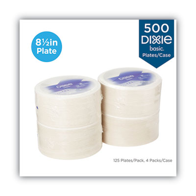 Dixie® Paper Dinnerware, Plates, White, 8.5" dia, 125/Pack, 4/Carton OrdermeInc OrdermeInc