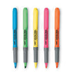 BIC CORP. Brite Liner Grip Pocket Highlighter, Assorted Ink Colors, Chisel Tip, Assorted Barrel Colors, 5/Set