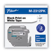 Brother P-Touch® M Series Tape Cartridges for P-Touch Labelers, 0.47" x 26.2 ft, Black on White, 2/Pack OrdermeInc OrdermeInc