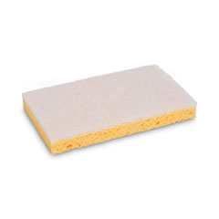 BOARDWALK Scrubbing Sponge, Light Duty, 3.6 x 6.1, 0.7" Thick, Yellow/White, Individually Wrapped, 20/Carton - OrdermeInc