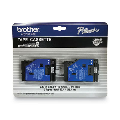 TC Tape Cartridges for P-Touch Labelers, 0.47" x 25.2 ft, Black on Clear, 2/Pack OrdermeInc OrdermeInc
