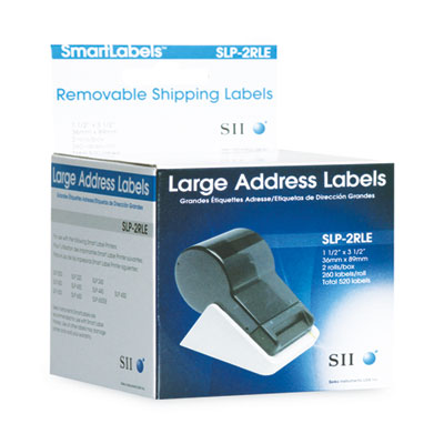 SLP-2RLE Self-Adhesive Large Address Labels, 1.5" x 3.5", White, 260 Labels/Roll, 2 Rolls/Box OrdermeInc OrdermeInc
