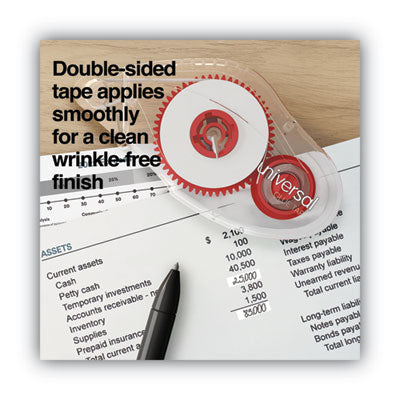 Double-sided Adhesive Tape Roller, 0.31" x 32.8 ft, Dries Clear, 2/Pack OrdermeInc OrdermeInc
