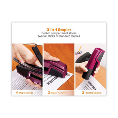 Bostitch® Epic Stapler, 25-Sheet Capacity, Magenta OrdermeInc OrdermeInc