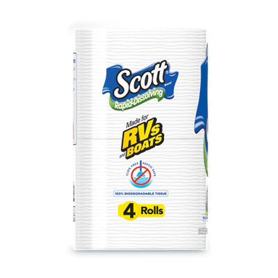 Scott® Rapid-Dissolving Toilet Paper, Bath Tissue, Septic Safe, 1-Ply, White, 231 Sheets/Roll, 4/Rolls/Pack, 12 Packs/Carton - OrdermeInc