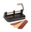 40-Sheet Accented Heavy-Duty Lever Action Two- to Seven-Hole Punch, 11/32" Holes, Black/Woodgrain OrdermeInc OrdermeInc
