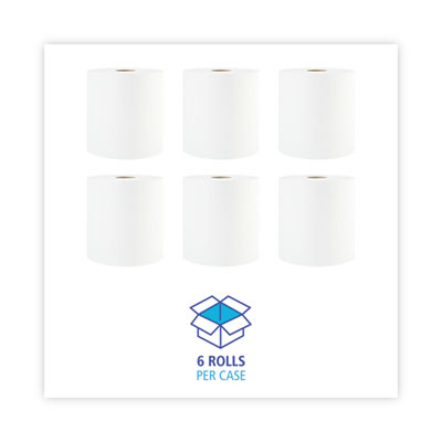 Boardwalk® Hardwound Paper Towels, 1-Ply, 8" x 800 ft, White, 6 Rolls/Carton OrdermeInc OrdermeInc