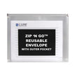 Zip 'N Go Reusable Envelope with Outer Pocket, 1" Capacity, 2 Sections, 10 x 13, Clear, 3/Pack OrdermeInc OrdermeInc