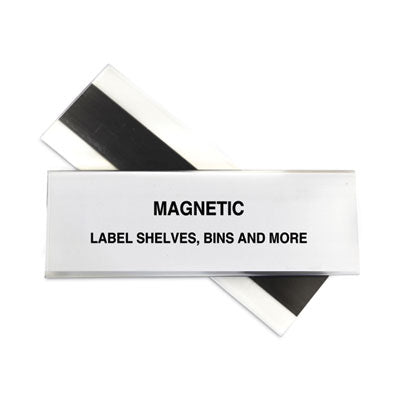 HOL-DEX Magnetic Shelf/Bin Label Holders, Side Load, 2 x 6, Clear, 10/Box OrdermeInc OrdermeInc