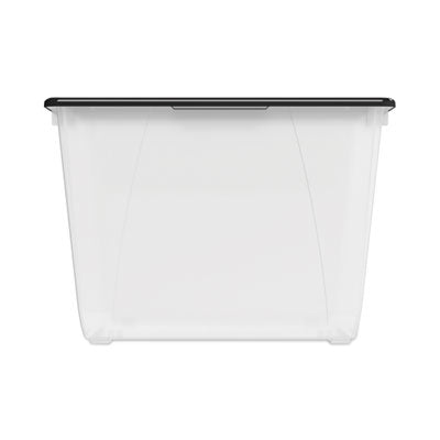 Storage Tote, 16 gal, 22.7" x 18.25" x 12.86", Clear/Black OrdermeInc OrdermeInc