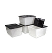 Storage Tote, 16 gal, 22.7" x 18.25" x 12.86", Clear/Black OrdermeInc OrdermeInc