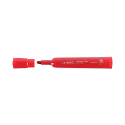 Chisel Tip Permanent Marker, Broad Chisel Tip, Red, Dozen OrdermeInc OrdermeInc