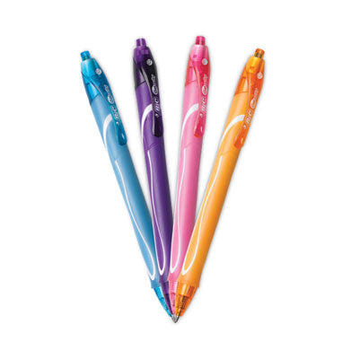 BIC CORP. Gel-ocity Quick Dry Gel Pen, Retractable, Fine 0.7 mm, 12 Assorted Ink and Barrel Colors, Dozen