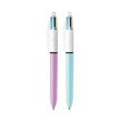 4-Color Multi-Color Ballpoint Pen, Retractable, Medium 1 mm, Lime/Pink/Purple/Turquoise Ink, Assorted Barrel Colors, 2/Pack OrdermeInc OrdermeInc