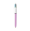 4-Color Multi-Color Ballpoint Pen, Retractable, Medium 1 mm, Lime/Pink/Purple/Turquoise Ink, Assorted Barrel Colors, 2/Pack OrdermeInc OrdermeInc