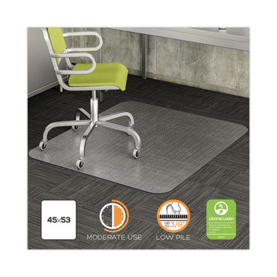 DuraMat Moderate Use Chair Mat, Low Pile Carpet, Flat, 45 x 53, Rectangle, Clear OrdermeInc OrdermeInc
