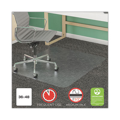 SuperMat Frequent Use Chair Mat for Medium Pile Carpet, 36 x 48, Rectangular, Clear OrdermeInc OrdermeInc