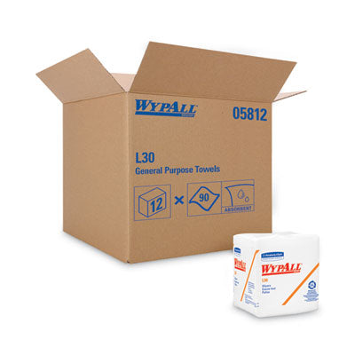 WypAll® L30 Towels, Quarter Fold, 12.5 x 12, 90/Polypack, 12 Polypacks/Carton - OrdermeInc