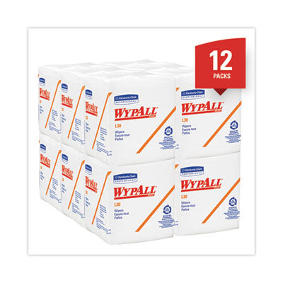 WypAll® L30 Towels, Quarter Fold, 12.5 x 12, 90/Polypack, 12 Polypacks/Carton - OrdermeInc