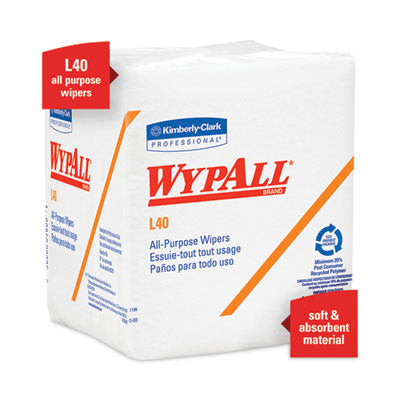 WypAll® L40 Towels, 1/4 Fold, 12.5 x 12, White, 56/Box, 18 Packs/Carton - OrdermeInc