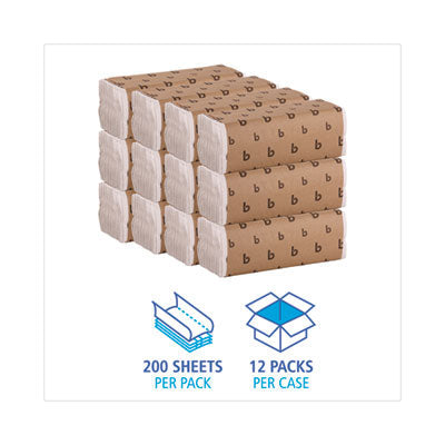 C-Fold Paper Towels, 1-Ply, 11.44 x 10, Bleached White, 200 Sheets/Pack, 12 Packs/Carton OrdermeInc OrdermeInc