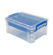 ADVANTUS CORPORATION Super Stacker Divided Storage Box, 6 Sections, 10.38" x 14.25" x 6.5", Clear/Blue