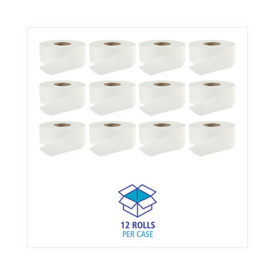 Boardwalk® Jumbo Roll Bathroom Tissue, Septic Safe, 2-Ply, White, 3.2" x 525 ft, 12 Rolls/Carton OrdermeInc OrdermeInc