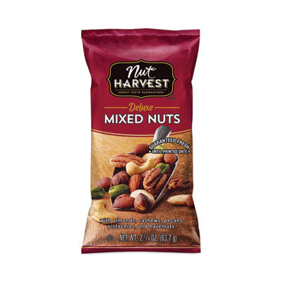 Nut Harvest® Deluxe Mixed Nuts, 2.25 oz Pouch, 8/Carton, Ships in 1-3 Business Days OrdermeInc OrdermeInc