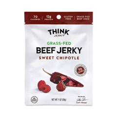 THINK JERKY, LLC Sweet Chipotle Beef Jerky, 1 oz Pouch, 12/Pack, Ships in 1-3 Business Days - OrdermeInc