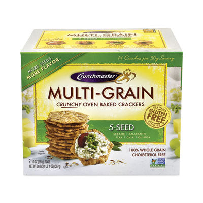 5-Seed Multi-Grain Crunchy Oven Baked Crackers, Whole Wheat, 10 oz Bag, 2 Bags/Box OrdermeInc OrdermeInc