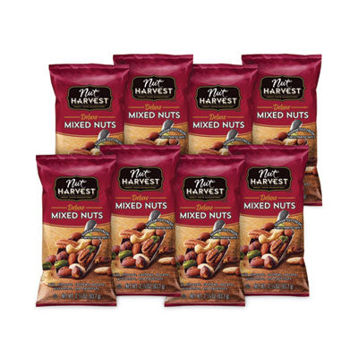 Nut Harvest® Deluxe Mixed Nuts, 2.25 oz Pouch, 8/Carton, Ships in 1-3 Business Days OrdermeInc OrdermeInc