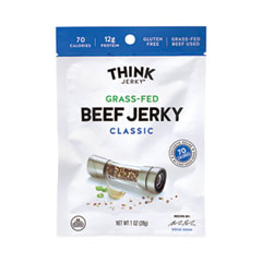 THINK JERKY, LLC Classic Beef Jerky, 1 oz Pouch, 12/Pack, Ships in 1-3 Business Days - OrdermeInc