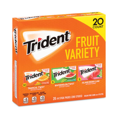 Sugar-Free Gum, Fruit Variety, 14 Pieces/Pack, 20 Packs/Carton OrdermeInc OrdermeInc