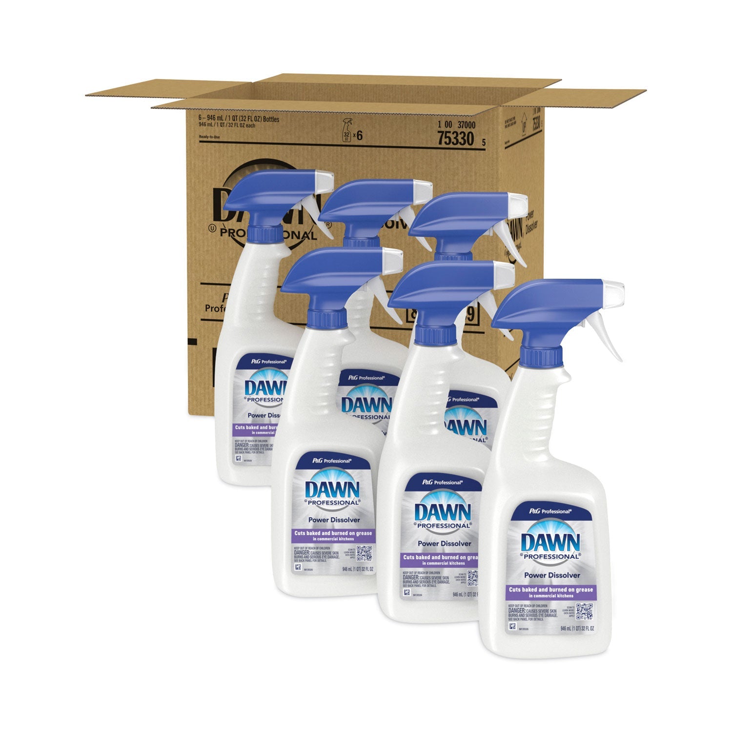 Liquid Ready-To-Use Grease Fighting Power Dissolver Spray, 32 oz Trigger On Spray Bottle, 6/Carton - OrderMe