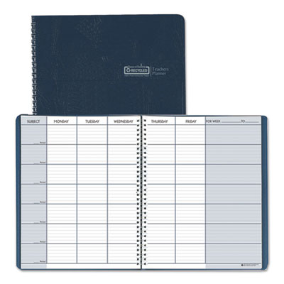 House of Doolittle™ Recycled Teacher's Planner, Weekly, Two-Page Spread (Seven Classes), 11 x 8.5, Blue Cover - OrdermeInc