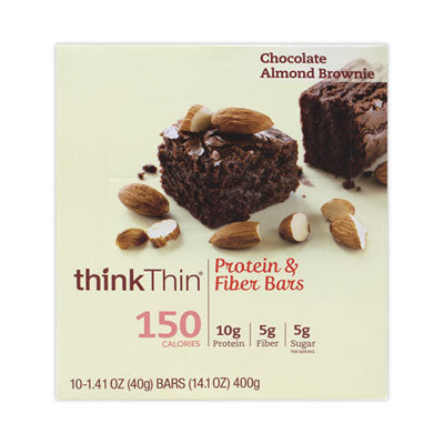 thinkThin® High Protein Bars, Almond Brownie, 1.41 oz Bar, 10 Bars/Carton, Ships in 1-3 Business Days  Ships in 1-3 business days OrdermeInc OrdermeInc