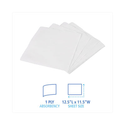 BOARDWALK Office Packs Lunch Napkins, 1-Ply, 12 x 12, White, 2,400/Carton